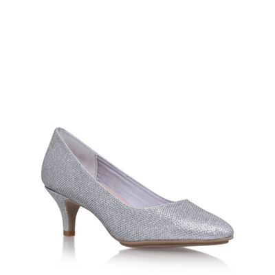 Silver Arianna high heel court shoes